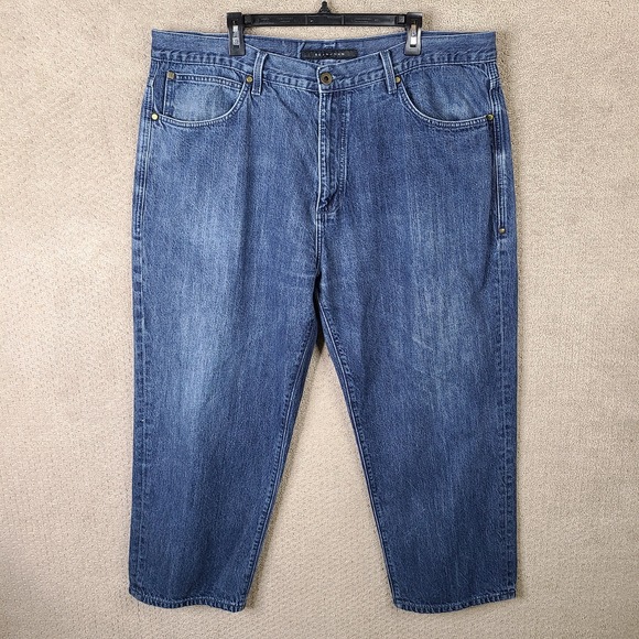 Sean John Jeans Mens 44Bx28 Blue Relaxed Straight Baggy Y2K Dark Wash Cotton - Picture 1 of 13